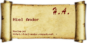 Hiel Andor névjegykártya